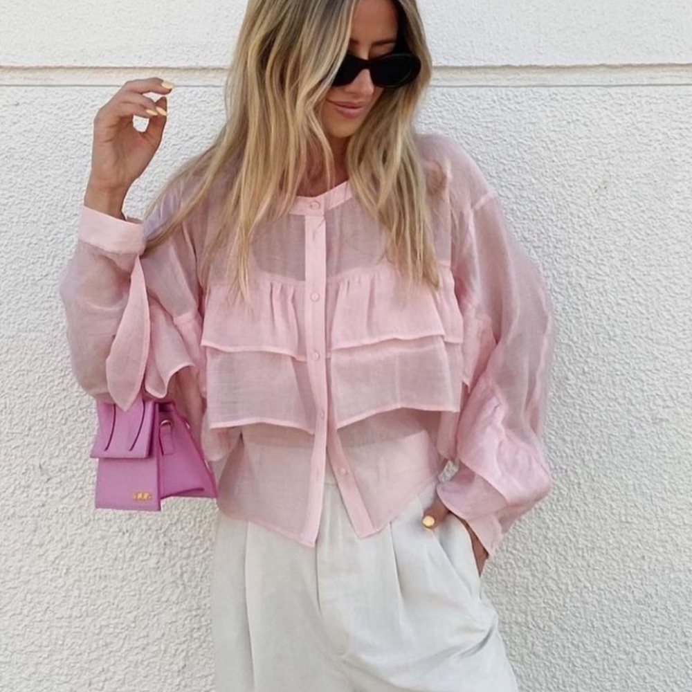 Zara Ruffled Romantic blouse - Picture 8 of 13
